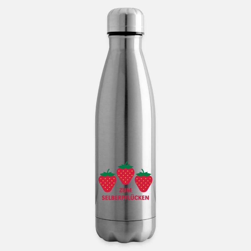 Erdbeeren Zum Selberpflücken - Isolierflasche - Lightsilver