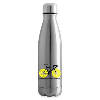 Peasy citron pressé - Bouteille isotherme - argent clair - Droite