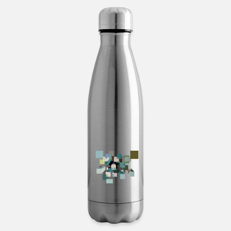 Psychedelic cubes - Insulated Water Bottle - silver