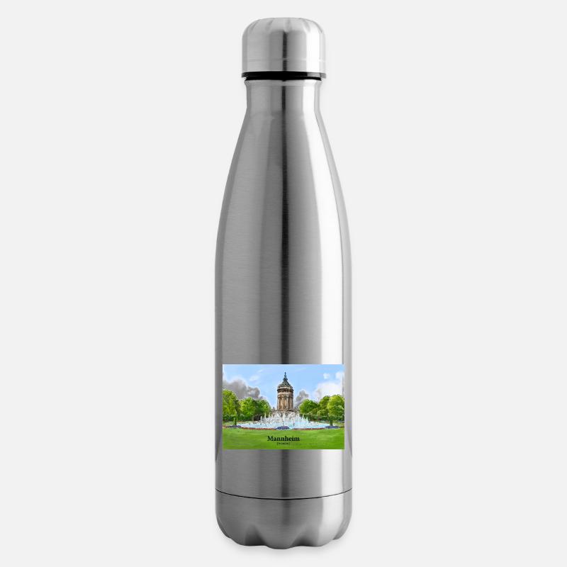 Wasserturm Mannheim Aquarell - Isolierflasche - Lightsilver