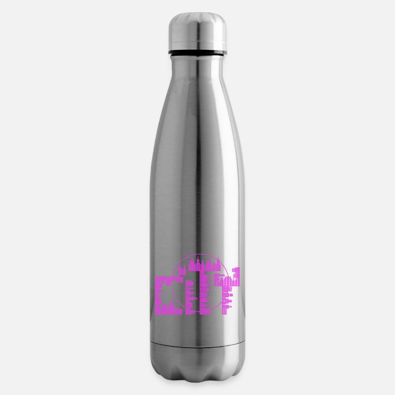 Skyline, Stadt - lila Version - Isolierflasche - Lightsilver