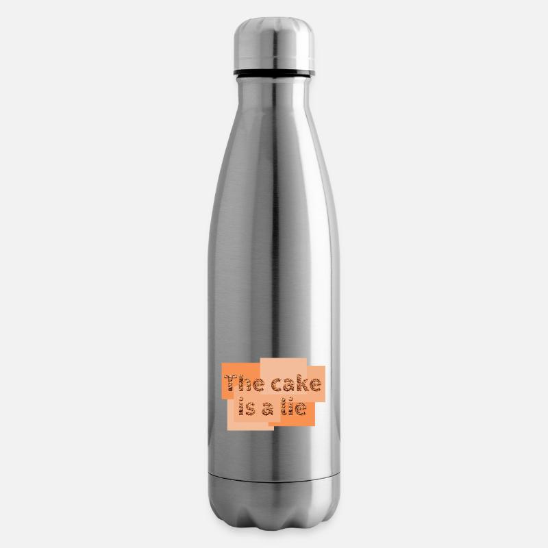Der Kuchen ist eine Lüge - Isolierflasche - Lightsilver