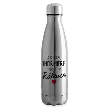 je suis une infirmiere avec option raleuse - Bouteille isotherme - argent clair - Droite