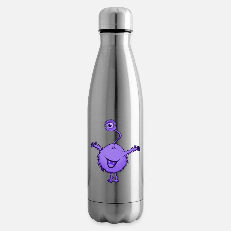 Monstre pourpre avec un oeil - Bouteille isotherme - argent clair