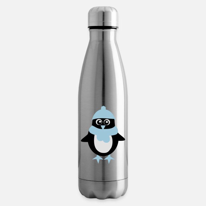 Pinguin - Winter - Weihnachten - Isolierflasche - Lightsilver
