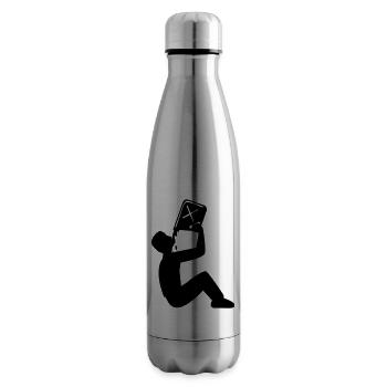 poison drunk booze oil Petrol Diesel fuel canister - Insulated Water Bottle - silver - Right