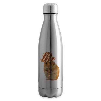 Hamster made chic - hat - tie - Insulated Water Bottle - silver - Right
