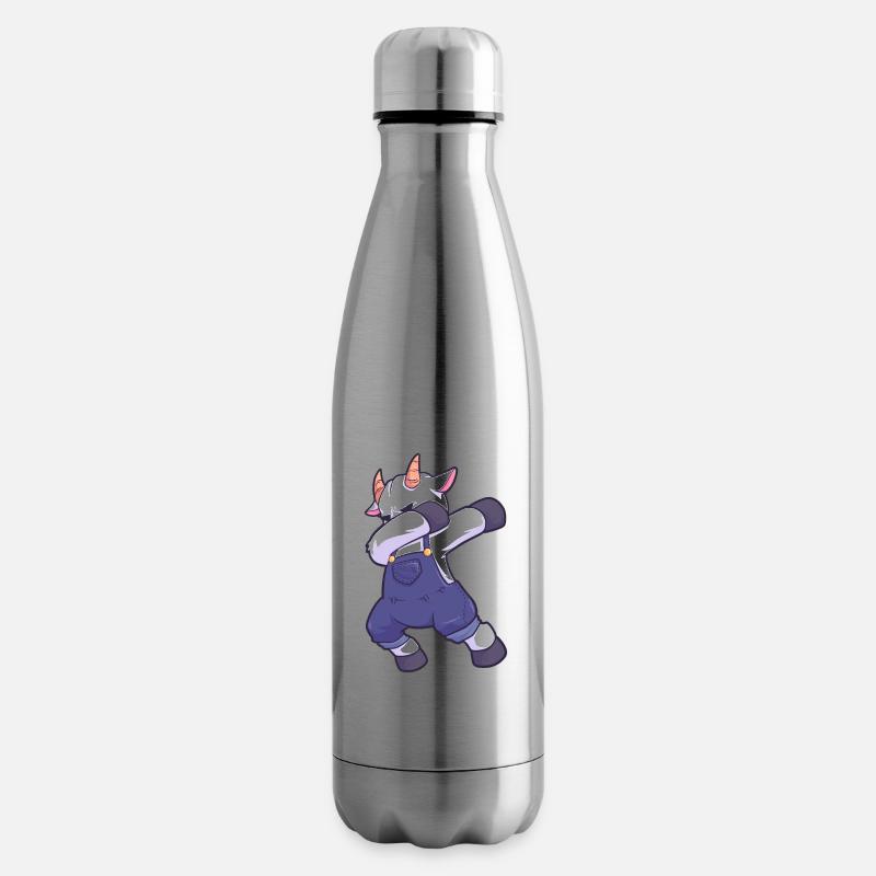 dab dabbing Ziege Ziegenbock Goat Bauernhof - Isolierflasche - Lightsilver