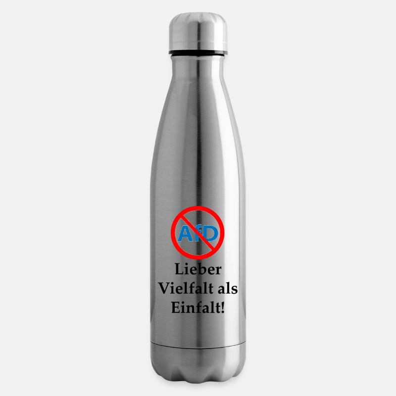 Gegen AfD! Vielfalt statt Einfalt - Isolierflasche - Lightsilver