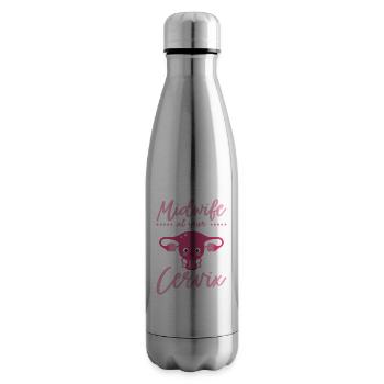 Midwife At Your Cervix Geburtshelfer Hebamme - Isolierflasche - Lightsilver - Rechts