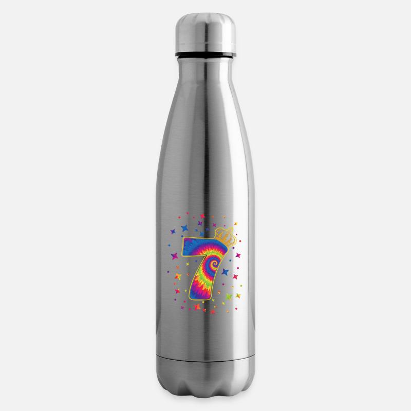 Tie-dye 7. Geburtstagsfeier 7 Jahre Alter - Isolierflasche - Lightsilver