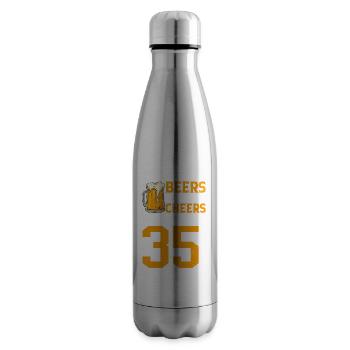 Cheers and beers to 35 years Frothy Mug Of Beer - Insulated Water Bottle - silver - Right