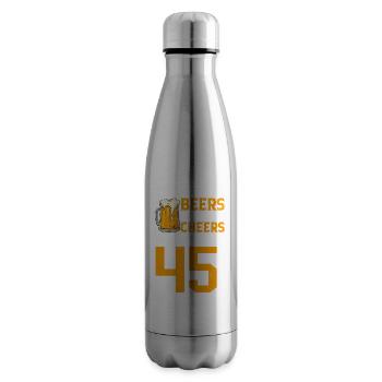 Cheers and beers to 45 years Frothy Mug Of Beer - Insulated Water Bottle - silver - Right