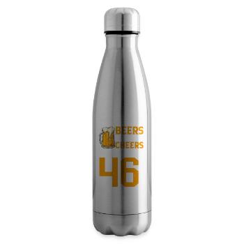 Cheers And Beer To 46 Years Frothy Mug Of Beer - Insulated Water Bottle - silver - Right