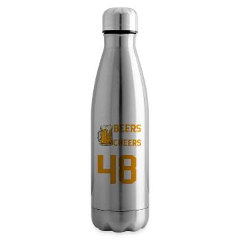 Cheers And Beer To 48 Years Frothy Mug Of Beer - Insulated Water Bottle - silver - Right