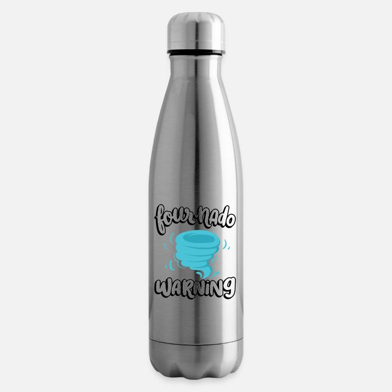 Four-nado Warnung 4. Geburtstag | Tornado - Isolierflasche - Lightsilver