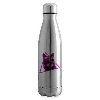 German Shepherd With Sunglasses - Insulated Water Bottle - silver - Right