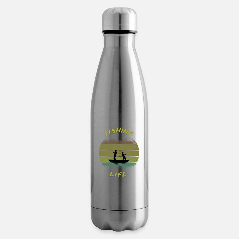 Pêcheurs sur un bateau. - Bouteille isotherme - argent clair
