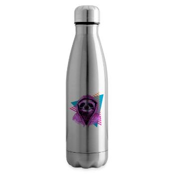Sloth with sunglasses 80s style - Insulated Water Bottle - silver - Right