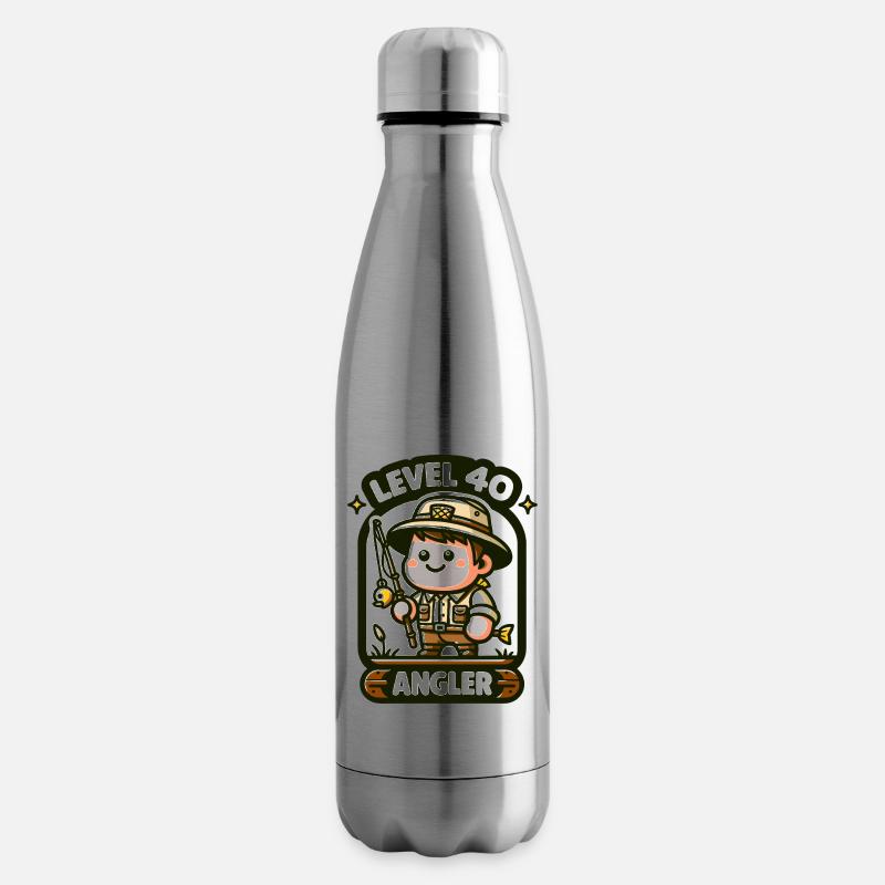 40 Geburtstag Angler - Isolierflasche - Lightsilver