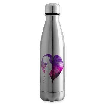 Flowers Women girl fashion design art female style - Insulated Water Bottle - silver - Right