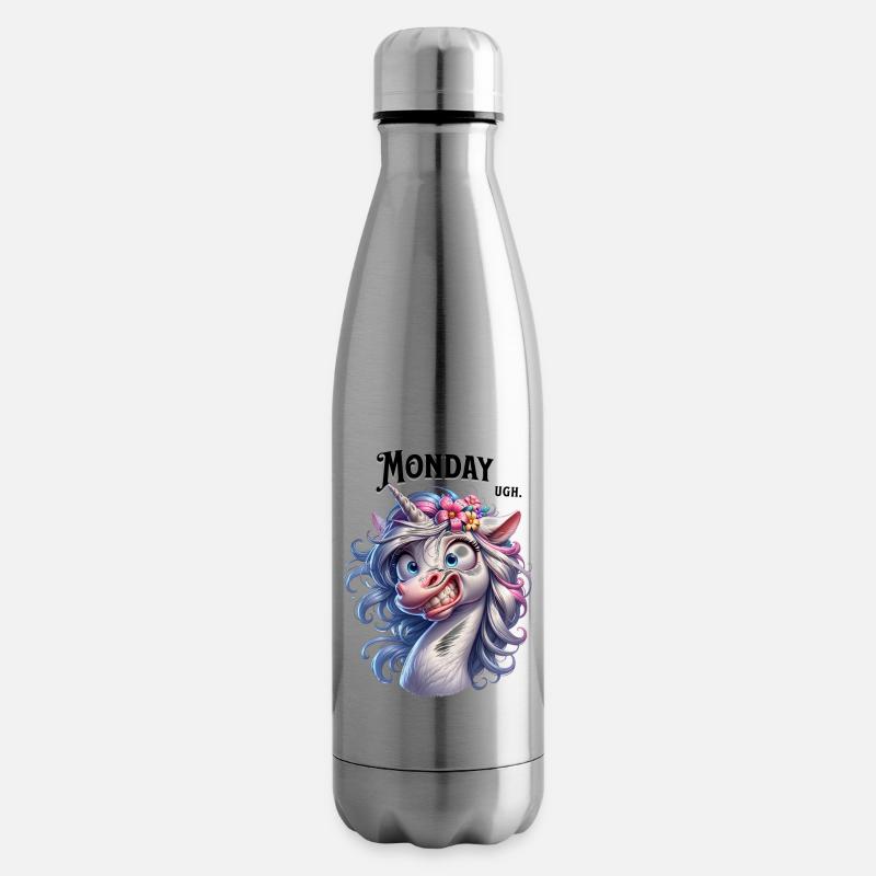 Monday Ugh. - Insulated Water Bottle - silver