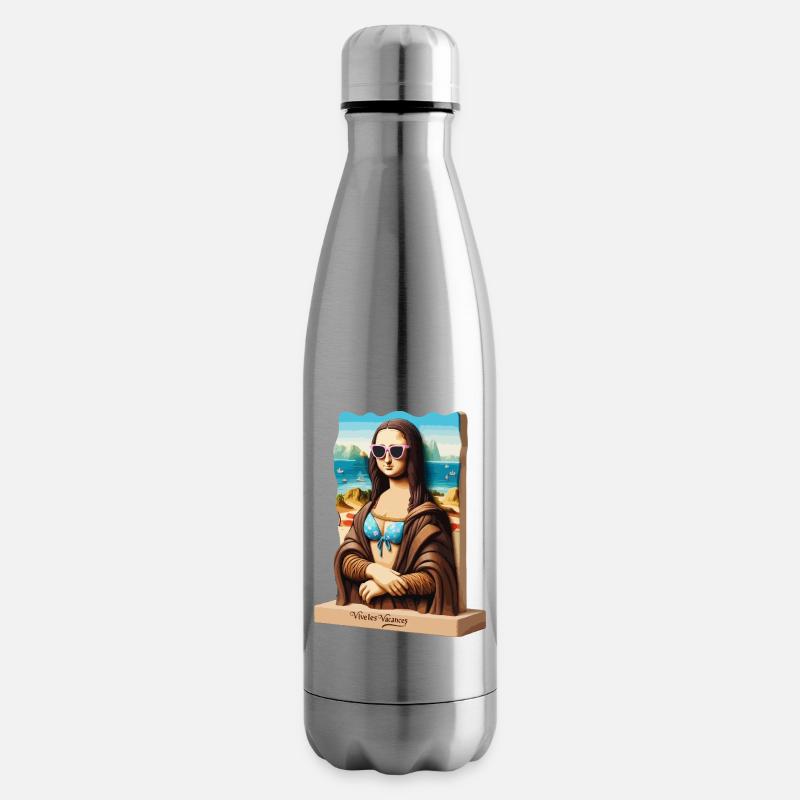 Mona Lisa im Urlaub - Isolierflasche - Lightsilver