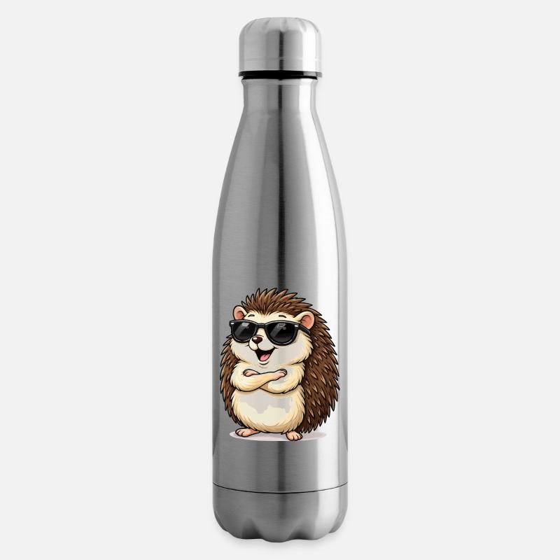 Igel mit Sonnenbrille - Isolierflasche - Lightsilver