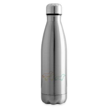 Chien teckel - Bouteille isotherme - argent clair - Droite