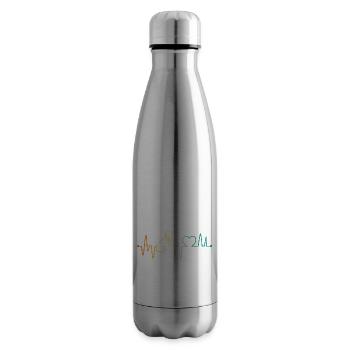 Herzschlag Border Collie - Isolierflasche - Lightsilver - Rechts