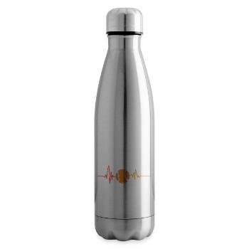 Baseballspieler Herzschlag Baseball - Isolierflasche - Lightsilver - Rechts