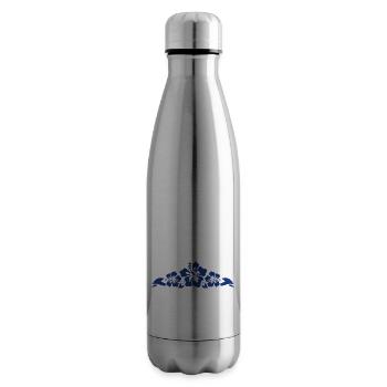 Hibiscus and Leaves - Blue - Isolierflasche - Lightsilver - Rechts