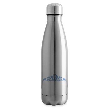 Hibiscus and Leaves - Light blue - Isolierflasche - Lightsilver - Rechts