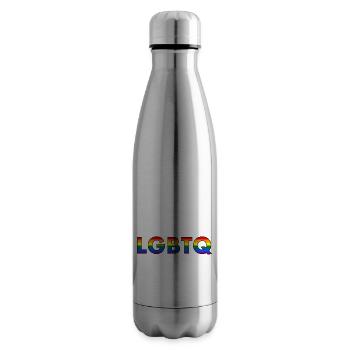 LGBTQ Rainbow Flag - Insulated Water Bottle - silver - Right