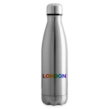 London queer LGBTQ Gay Pride Regenbogen Text - Isolierflasche - Lightsilver - Rechts