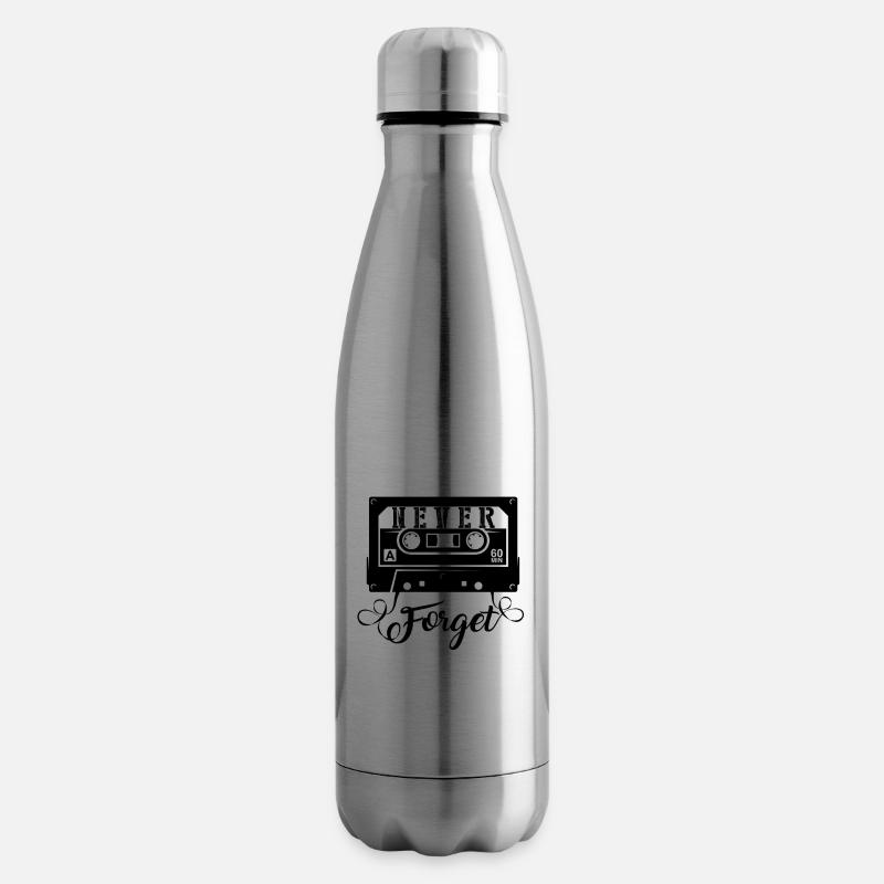 NEVER FORGET - Kassette Retro Geschenk - Isolierflasche - Lightsilver
