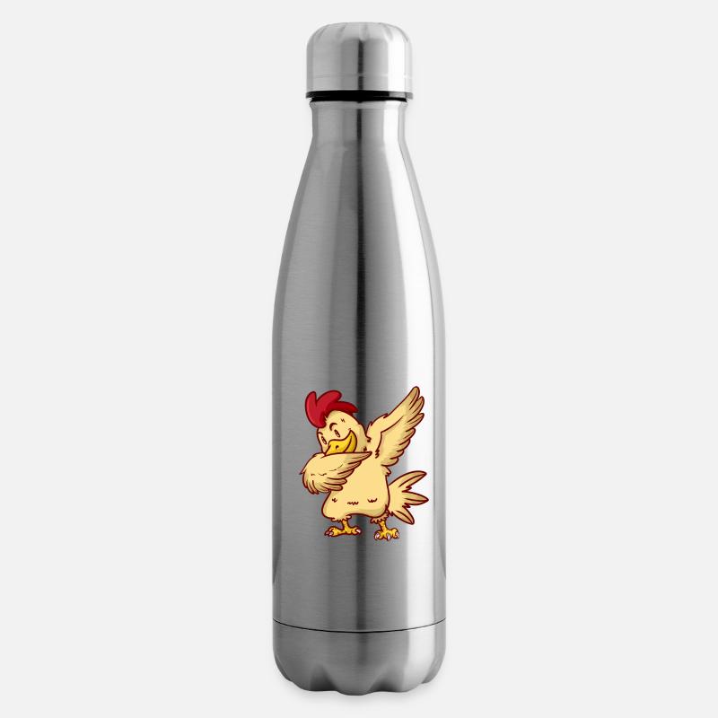 DAB Chicken - Hähnchen - Huhn - Hahn - tanzen - Isolierflasche - Lightsilver