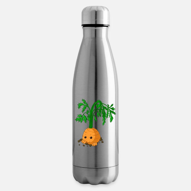 Schüchterne Comic Karotte - Isolierflasche - Lightsilver
