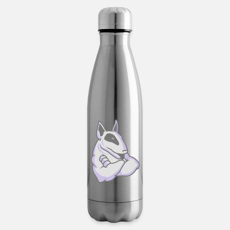 Bullterrier-Maskottchen 3c - Isolierflasche - Lightsilver