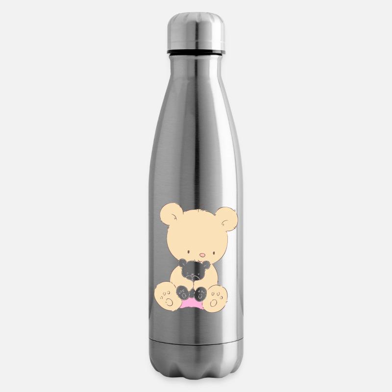 Bear with Teddy Bear - Bouteille isotherme - argent clair
