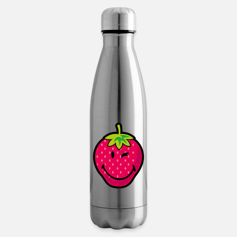 Smiley Strawberry - Isolierflasche - Lightsilver