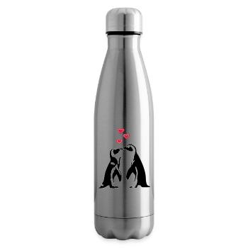 Penguins in love - Insulated Water Bottle - silver - Right
