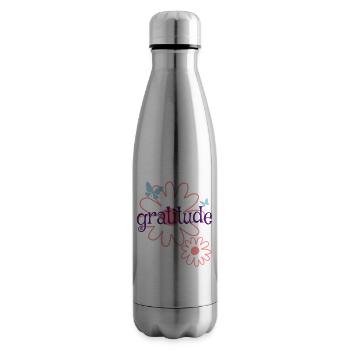 Motivating sayings Beautiful saying Gratitude - Insulated Water Bottle - silver - Right