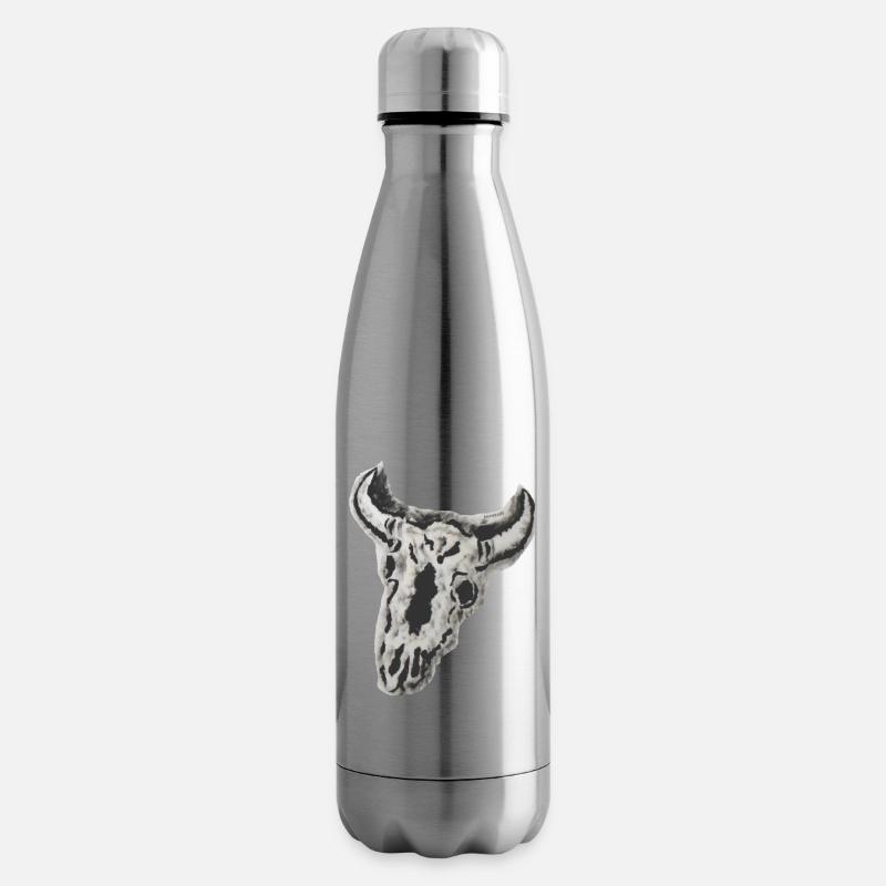 TOMZOFF Bull Skull - Isolierflasche - Lightsilver