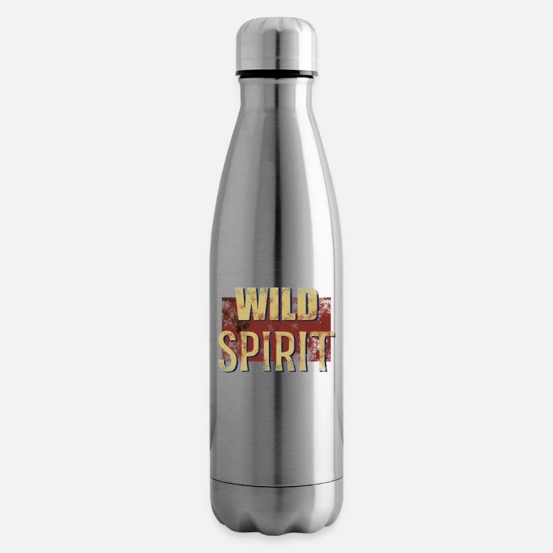 Coole Inschrift wilde Seele Textur - Isolierflasche - Lightsilver