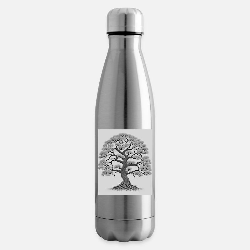 Japanisches Ornament - Baum mit Wurzeln - Isolierflasche - Lightsilver