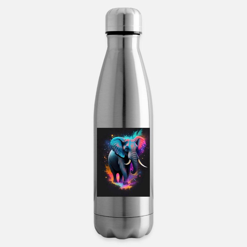 Elephant Galaxy - Insulated Water Bottle - silver