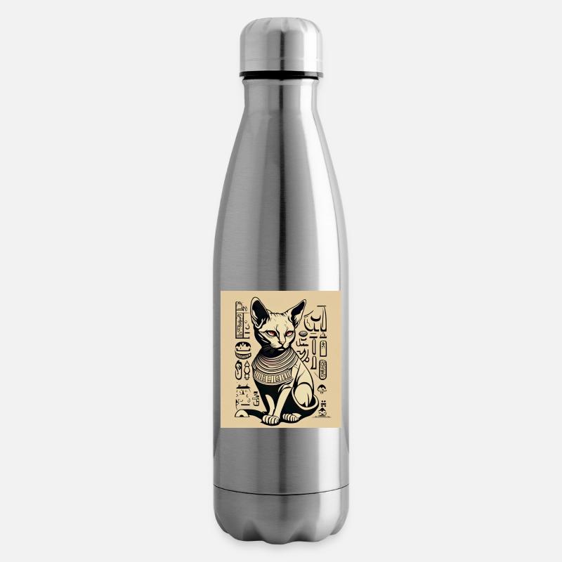 Pochoir de chat Egypy - Bouteille isotherme - argent clair