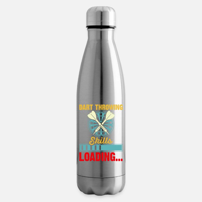 Darts - Dart Throwing Skills Loading... - Insulated Water Bottle - silver