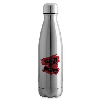 Gravity Is Optional – Paragliding Design - Insulated Water Bottle - silver - Right